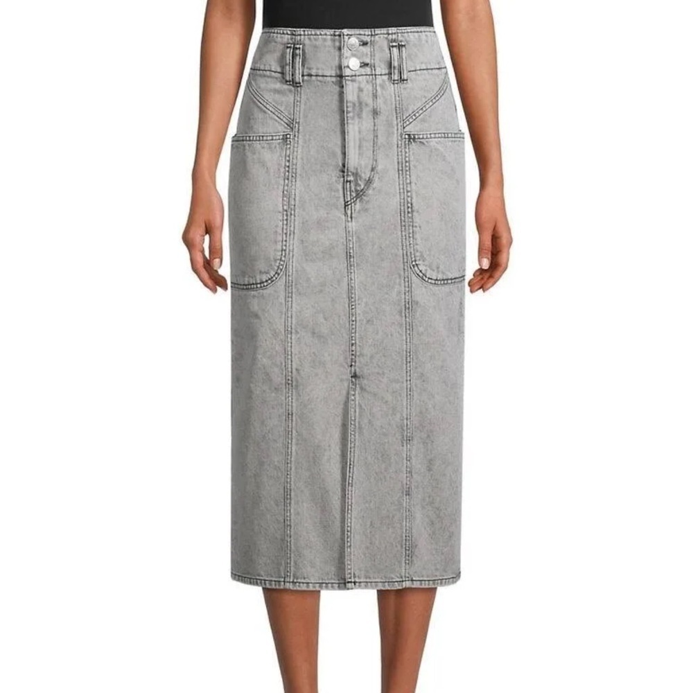 New Isabel Marant Étoile Toria Denim Skirt in Light Grey Size 34